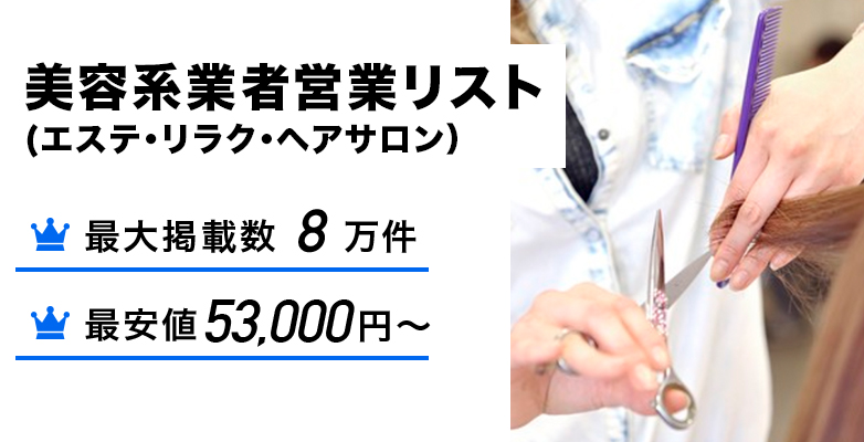 美容系業者(エステ・リラク・ヘアサロン）営業リスト